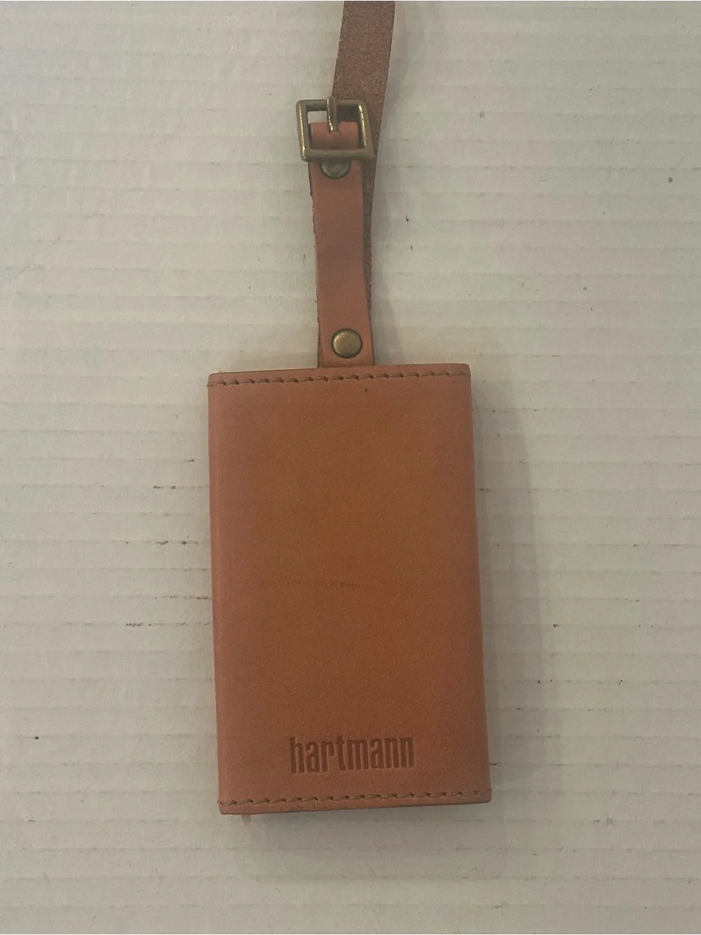 Vintage Hartmann Luggage Belting Leather ID Luggage Tag Travel Bag Tag